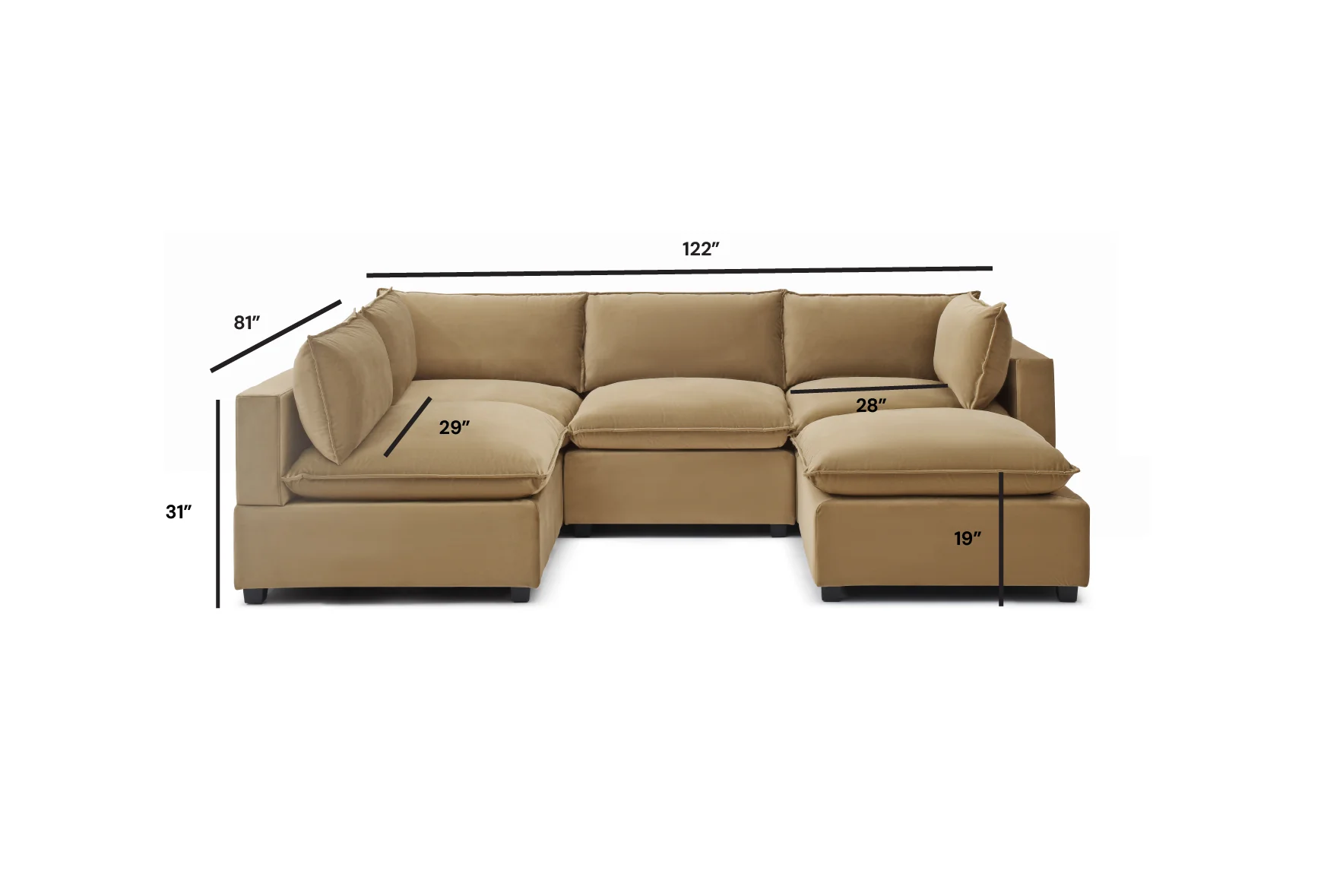 Luna L Shape + Ottoman - Image 15